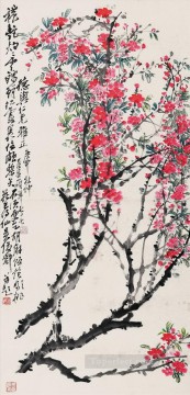 中国 Painting - 呉滄朔桃の花アンティーク中国